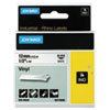 <strong>DYMO®</strong><br />Rhino Permanent Vinyl Industrial Label Tape, 0.5" x 18 ft, White/Black Print