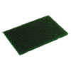 Heavy-Duty Scouring Pad, 6 X 9, Dark Green, 10/pack, 6/carton