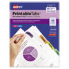 Printable Plastic Tabs with Repositionable Adhesive, 1/5-Cut, Assorted Colors, 1.75" Wide, 80/Pack