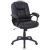 Alera CC Series Executive Mid-Back Bonded Leather Chair, Supports Up to 275 lb, 18.5" to 22.24" Seat Height, Black