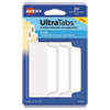 Ultra Tabs Repositionable Tabs, Wide and Slim: 3" x 1.5", 1/3-Cut, White, 24/Pack