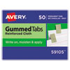 Gummed Reinforced Index Tabs, 1/12-Cut Tabs, Gray, 0.44" Wide, 50/pack