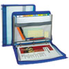 Zippered Binder with Expanding File, 2" Expansion, 7 Sections, Zipper Closure, 1/6-Cut Tabs, Letter Size, Bright Blue