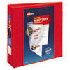 Heavy-Duty View Binder with DuraHinge and Locking One Touch EZD Rings, 3 Rings, 3" Capacity, 11 x 8.5, Red