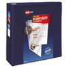 Heavy-Duty View Binder with DuraHinge and Locking One Touch EZD Rings, 3 Rings, 4" Capacity, 11 x 8.5, Navy Blue