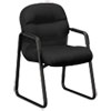 <strong>HON®</strong><br />Pillow-Soft 2090 Series Guest Arm Chair, Fabric Upholstery, 23.25" x 28" x 36", Black Seat, Black Back, Black Base
