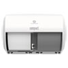 Compact Coreless Side-by-Side 2-Roll Tissue Dispenser, 11.31 x 7.69 x 8, White