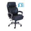 Cosset High-Back Executive Chair, Supports Up to 275 lb, 18.75" to 21.75" Seat Height, Black Seat/Back, Slate Base