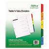 Table 'n Tabs Dividers, 5-Tab, 1 To 5, 11 X 8.5, White, 1 Set