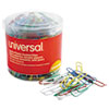 <strong>Universal®</strong><br />Plastic-Coated Paper Clips, Jumbo, Assorted Colors, 250/Pack