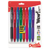 Wow! Ballpoint Pen, Retractable, Medium 1 Mm, Assorted Ink And Barrel Colors, 8/pack
