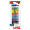 Hi-Polymer Eraser, For Pencil Marks, Rectangular Block, Medium, Assorted Colors, 6/pack