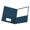 <strong>Universal®</strong><br />Two-Pocket Portfolio, Embossed Leather Grain Paper, 11 x 8.5, Dark Blue, 25/Box