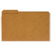 Reinforced Kraft Top Tab File Folders, 1/3-Cut Tabs: Assorted, Legal Size, 0.75" Expansion, Brown, 100/Box