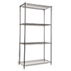 <strong>Alera®</strong><br />Wire Shelving Starter Kit, Four-Shelf, 36w x 18d x 72h, Black Anthracite