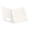 Twin-Pocket Folders With 3 Fasteners, 0.5" Capacity, 11 X 8.5, White, 25/box