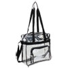 Clear Stadium Approved Tote, PVC, 12 x 5 x 12, Black/Clear