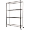 <strong>Alera®</strong><br />NSF Certified 4-Shelf Wire Shelving Kit with Casters, 48w x 18d x 72h, Black