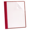 Earthwise by Oxford 100% Recycled Clear Front Report Covers, 3-Prong Fastener, 0.5" Capacity, 8.5 x 11, Clear/Red, 25/Box