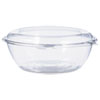 Tamper-Resistant, Tamper-Evident Bowls with Dome Lid, 48 oz, 8.9" Diameter x 3.4"h, Clear, Plastic, 100/Carton