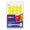 Printable Self-Adhesive Removable Color-Coding Labels, 0.75" Dia., Yellow, 24/sheet, 42 Sheets/pack, (5462)