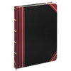 Extra-Durable Bound Book, Single-Page Record-Rule Format, Black/Maroon/Gold Cover, 10.13 x 7.78 Sheets, 300 Sheets/Book