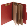 Pressboard Classification Folders, 4" Expansion, 3 Dividers, 8 Fasteners, Letter Size, Earth Red Exterior, 10/Box