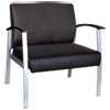 <strong>Alera®</strong><br />Alera metaLounge Series Bariatric Guest Chair, 30.51" x 26.96" x 33.46", Black Seat, Black Back, Silver Base