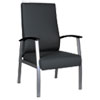 Alera Metalounge Series High-Back Guest Chair, 24.6" X 26.96" X 42.91", Black Seat/back, Silver Base