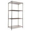 <strong>Alera®</strong><br />Wire Shelving Starter Kit, Four-Shelf, 36w x 24d x 72h, Black Anthracite