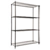 <strong>Alera®</strong><br />NSF Certified Industrial Four-Shelf Wire Shelving Kit, 48w x 18d x 72h, Black