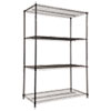<strong>Alera®</strong><br />NSF Certified Industrial Four-Shelf Wire Shelving Kit, 48w x 24d x 72h, Black