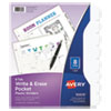 Write and Erase Durable Plastic Dividers with Straight Pocket, 8-Tab, 11.13 x 9.25, White, 1 Set