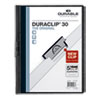 DuraClip Report Cover, Clip Fastener, 8.5 x 11, Clear/Black, 25/Box