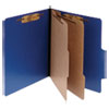 ColorLife PRESSTEX Classification Folders, 3" Expansion, 2 Dividers, 6 Fasteners, Letter Size, Dark Blue Exterior, 10/Box
