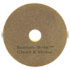 Clean And Shine Pad, 20" Diameter, Brown/yellow, 5/carton