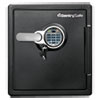 Fire-Safe with Biometric and Keypad Access, 1.23 cu ft, 16.3w x 19.3d x 17.8h, Black