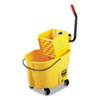 <strong>Rubbermaid® Commercial</strong><br />WaveBrake 2.0 Bucket/Wringer Combos, Side-Press, 35 qt, Plastic, Yellow