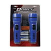 <strong>DORCY®</strong><br />LED Flashlight Pack, 1 D Battery (Included), Blue, 2/Pack