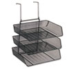 <strong>Fellowes®</strong><br />Mesh Partition Additions Three-Tray Organizer, 11.13 x 14 x 14.75, Over-the-Panel/Wall Mount, Black