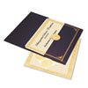 Ivory/gold Foil Embossed Award Certificate Kit, 8.5 X 11, Blue Metallic Cover, Gold Border, 6/kit