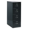 210 Series Vertical File, 4 Legal-Size File Drawers, Black, 18.25" X 28.5" X 52"
