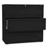 Brigade 700 Series Lateral File, 3 Legal/letter-Size File Drawers, Black, 42" X 18" X 39.13"