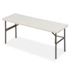 IndestrucTable Classic Folding Table, Rectangular Top, 1,200 lb Capacity, 72w x 24d x 29h, Platinum
