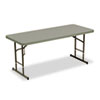 IndestrucTable Classic Adjustable-Height Folding Table, Rectangular, 72w x 30d x 25 to 35h, Charcoal