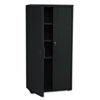 Rough N Ready Storage Cabinet, Three-Shelf, 33 X 18 X 66, Black