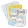 Two-Sided CD/DVD Pages for Three-Ring Binder, 6 Disc Capacity, Clear, 10/Pack