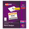 <strong>Avery®</strong><br />Clip-Style Name Badge Holder with Laser/Inkjet Insert, Top Load, 4 x 3, White, 100/Box