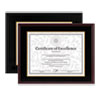 Hardwood Document/Certificate Frame w/Mat, 11 x 14, 8.5 x 11, Black