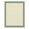 Parchment Certificates, Traditional, 8.5 X 11, Ivory With Green Border, 50/pack